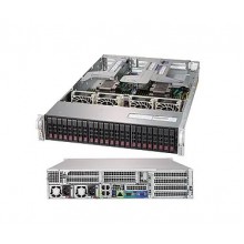 Сервер Supermicro SuperServer SYS-2029U-TR4 без процессора/без ОЗУ/без накопителей/количество отсеков 2.5" hot swap: 24/1000 Вт/LAN 1 Гбит/c